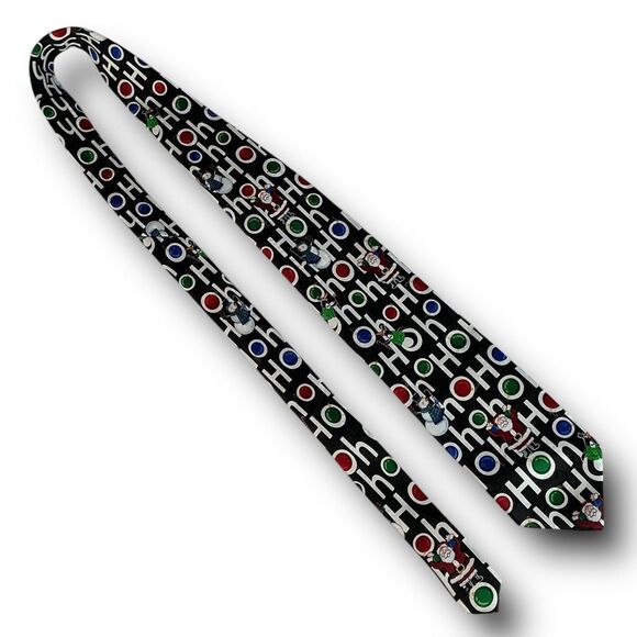 Yule Tie Greetings By MMG Hallmark Ho Ho Ho Christmas Tie - Picture 3 of 9